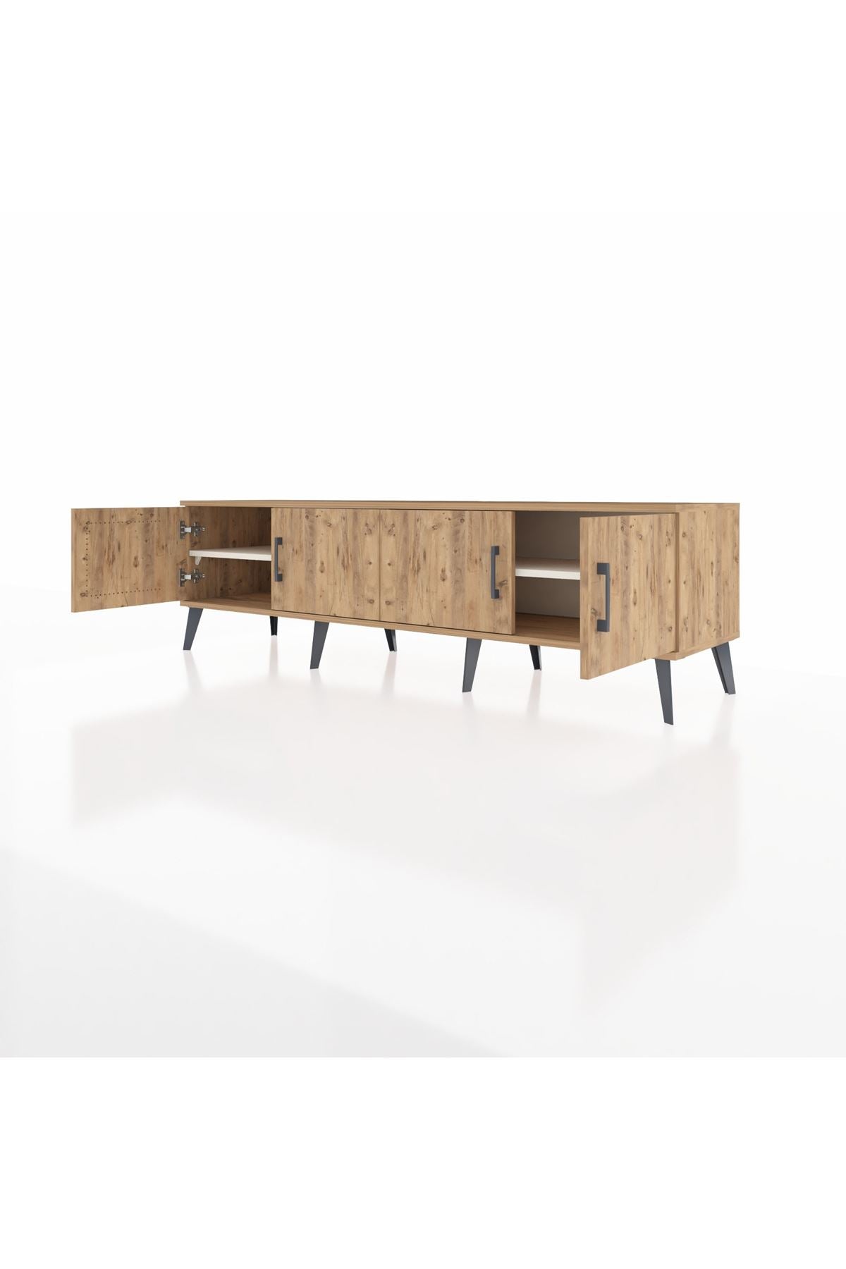 Hyperion TV Ünitesi 2 Raflı 4 Kapaklı 176x44x51 Çam-Çam/Aytaşı