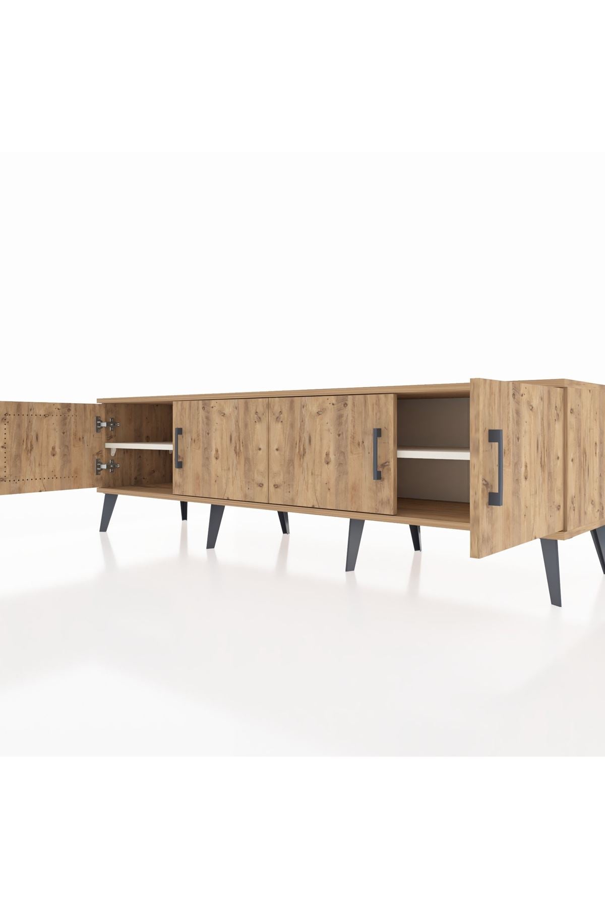 Hyperion TV Ünitesi 2 Raflı 4 Kapaklı 176x44x51 Çam-Çam/Aytaşı