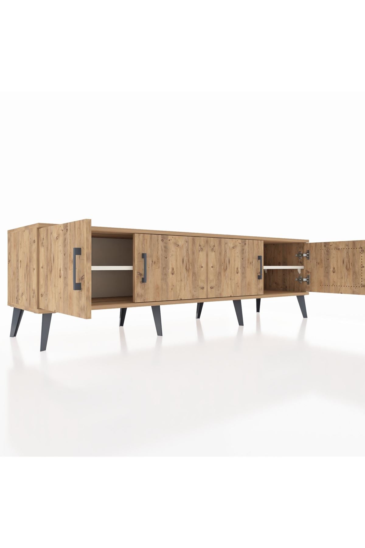 Hyperion TV Ünitesi 2 Raflı 4 Kapaklı 176x44x51 Çam-Çam/Aytaşı