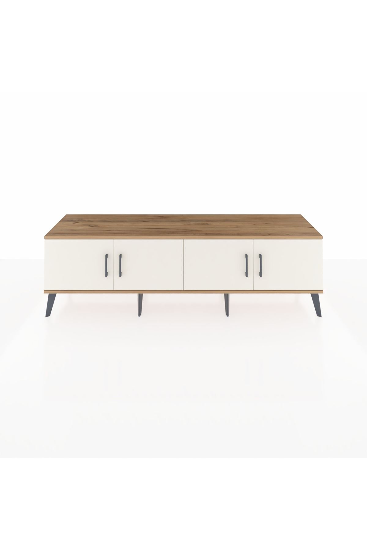 Hyperion TV Ünitesi 2 Raflı 4 Kapaklı 176x44x51 Çam-Aytaşı/Antrasit