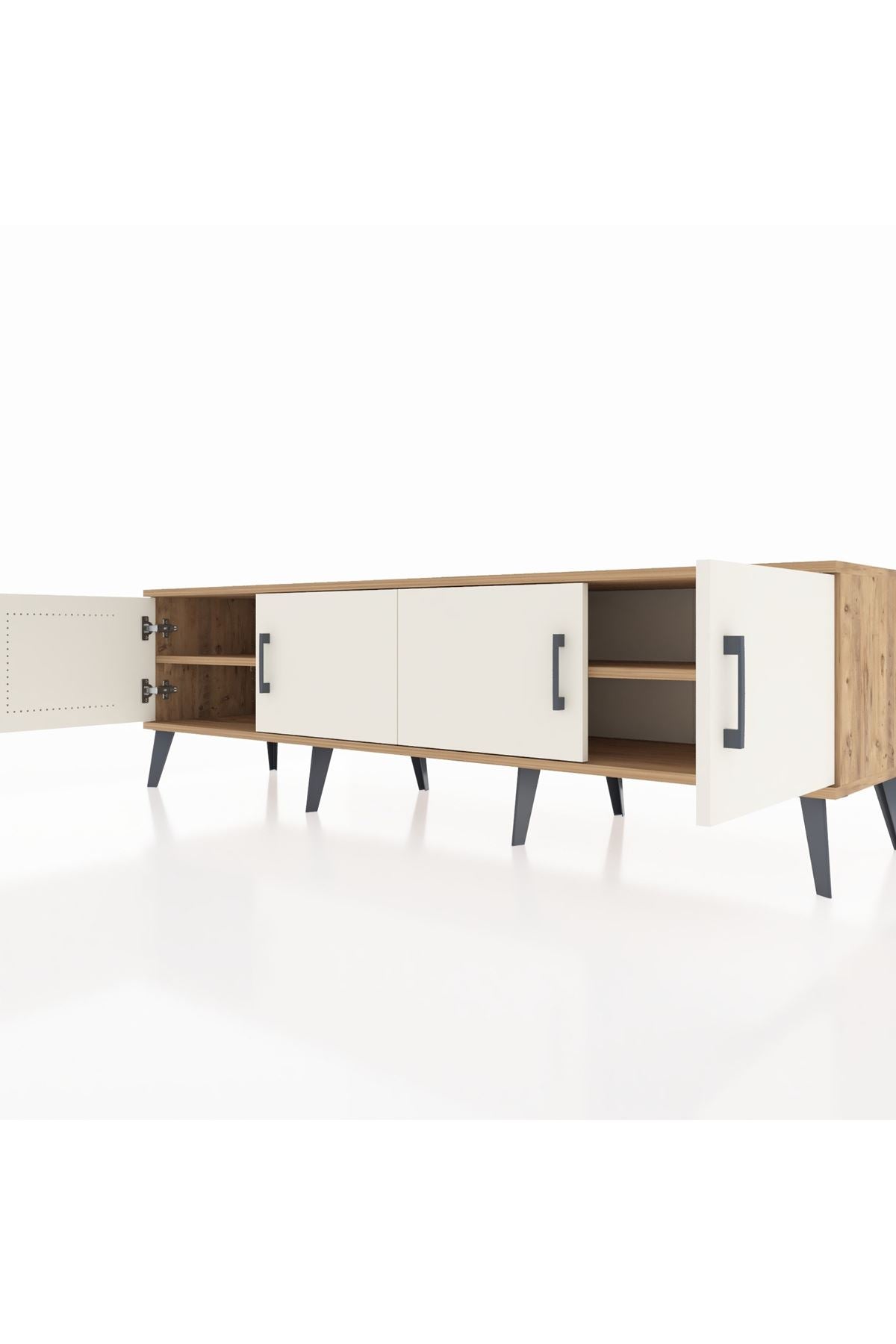 Hyperion TV Ünitesi 2 Raflı 4 Kapaklı 176x44x51 Çam-Aytaşı/Çam