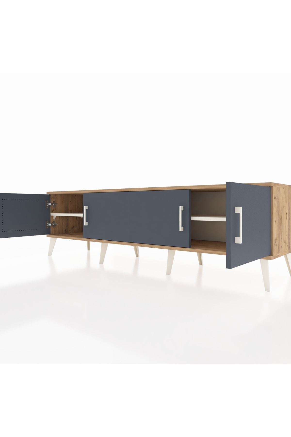 Hyperion TV Ünitesi 2 Raflı 4 Kapaklı 176x44x51 Çam-Antrasit/Aytaşı