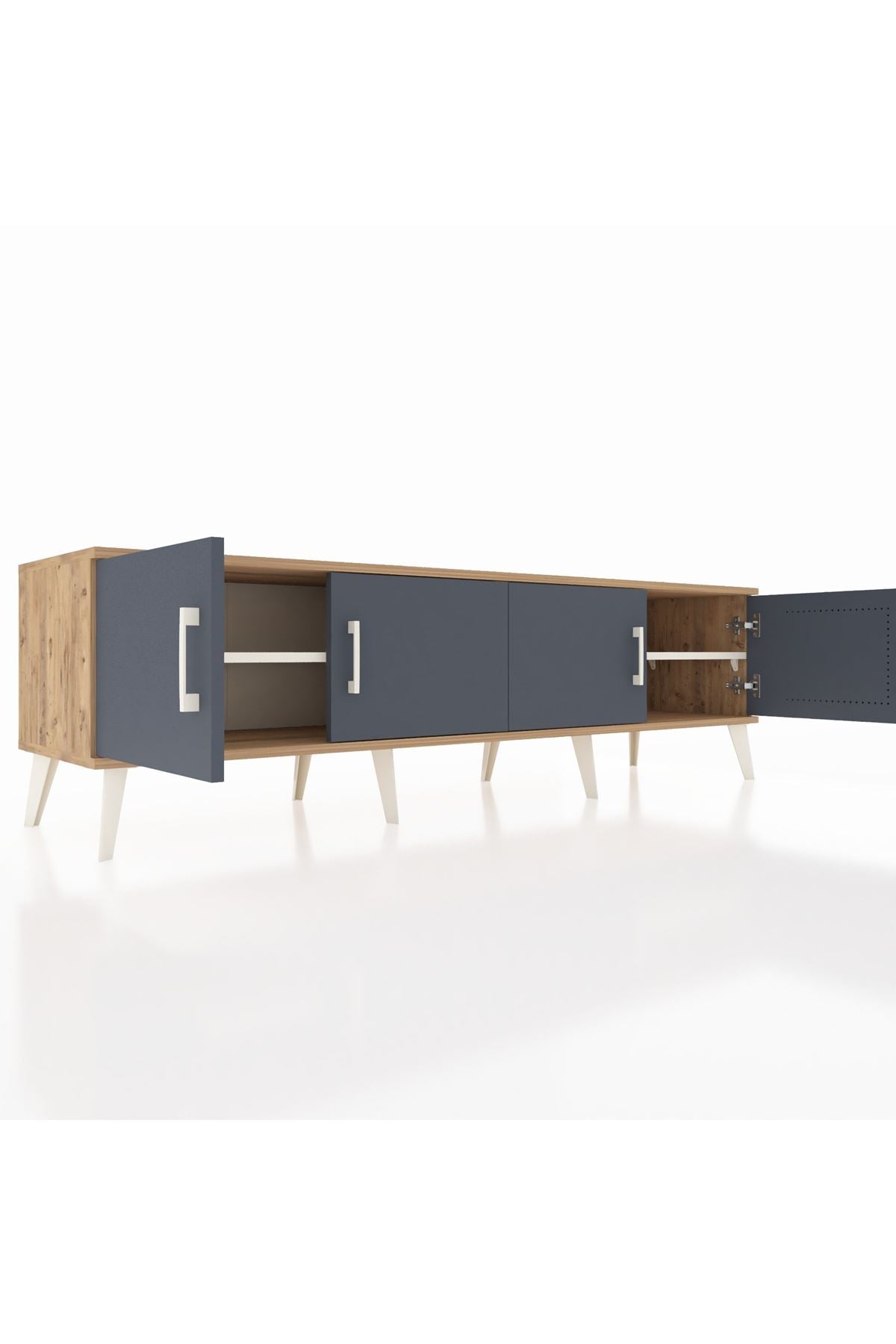 Hyperion TV Ünitesi 2 Raflı 4 Kapaklı 176x44x51 Çam-Antrasit/Aytaşı