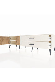 Hyperion TV Ünitesi Tek Raflı 2 Çekmeceli 2 Kapaklı 176x44x51 Aytaşı-Çam/Aytaşı