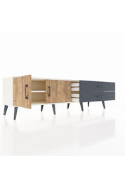 Hyperion TV Ünitesi Tek Raflı 2 Çekmeceli 2 Kapaklı 176x44x51 Aytaşı-Çam/Antrasit