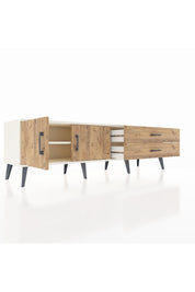 Hyperion TV Ünitesi Tek Raflı 2 Çekmeceli 2 Kapaklı 176x44x51 Aytaşı-Çam/Çam