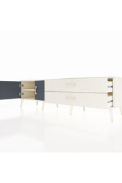 Hyperion TV Ünitesi Tek Raflı 2 Çekmeceli 2 Kapaklı 176x44x51 Aytaşı-Antrasit/Aytaşı