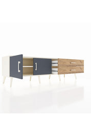 Hyperion TV Ünitesi Tek Raflı 2 Çekmeceli 2 Kapaklı 176x44x51 Aytaşı-Antrasit/Çam