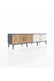 Hyperion TV Ünitesi Tek Raflı 2 Çekmeceli 2 Kapaklı 176x44x51 Antrasit-Çam/Aytaşı