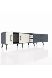 Hyperion TV Ünitesi Tek Raflı 2 Çekmeceli 2 Kapaklı 176x44x51 Antrasit-Aytaşı/Antrasit