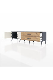 Hyperion TV Ünitesi Tek Raflı 2 Çekmeceli 2 Kapaklı 176x44x51 Antrasit-Aytaşı/Çam