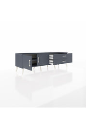 Hyperion TV Ünitesi Tek Raflı 2 Çekmeceli 2 Kapaklı 176x44x51 Antrasit-Antrasit/Antrasit