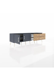 Hyperion TV Ünitesi Tek Raflı 2 Çekmeceli 2 Kapaklı 176x44x51 Antrasit-Antrasit/Çam