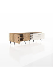 Hyperion TV Ünitesi Tek Raflı 2 Çekmeceli 2 Kapaklı 176x44x51 Çam-Çam/Aytaşı