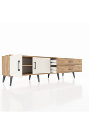 Hyperion TV Ünitesi Tek Raflı 2 Çekmeceli 2 Kapaklı 176x44x51 Çam-Aytaşı/Çam