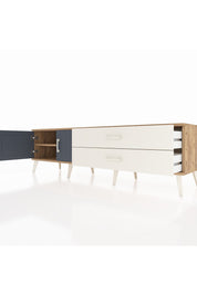 Hyperion TV Ünitesi Tek Raflı 2 Çekmeceli 2 Kapaklı 176x44x51 Çam-Antrasit/Aytaşı