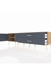 Hyperion TV Ünitesi Tek Raflı 2 Çekmeceli 2 Kapaklı 176x44x51 Çam-Antrasit/Antrasit