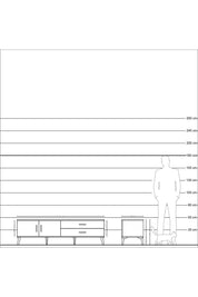 Hyperion TV Ünitesi Tek Raflı 2 Çekmeceli 2 Kapaklı 176x44x51 Çam-Antrasit/Antrasit