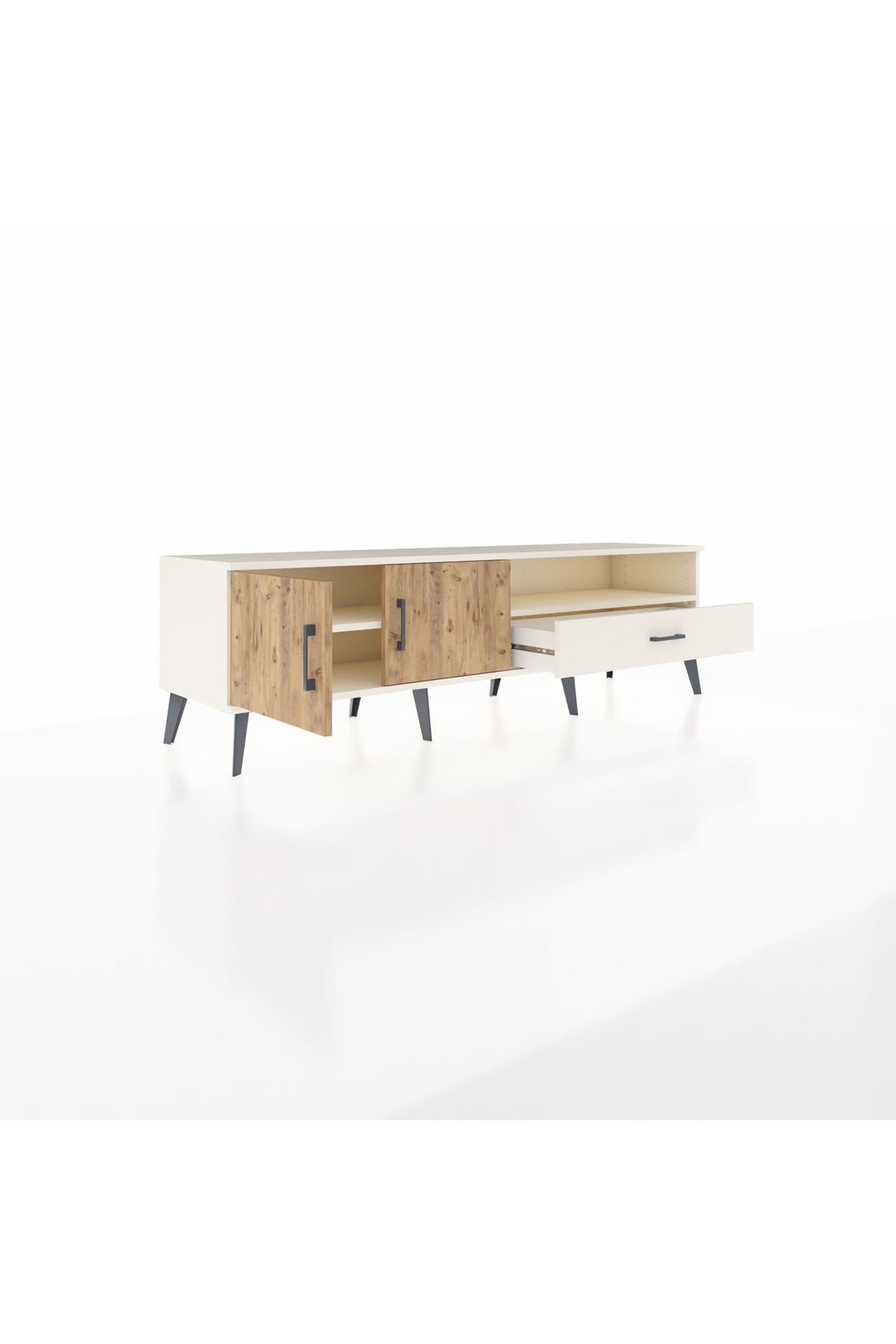 Hyperion TV Ünitesi 2 Raflı Tek Çekmeceli 2 Kapaklı 176x44x51 Aytaşı-Çam/Aytaşı