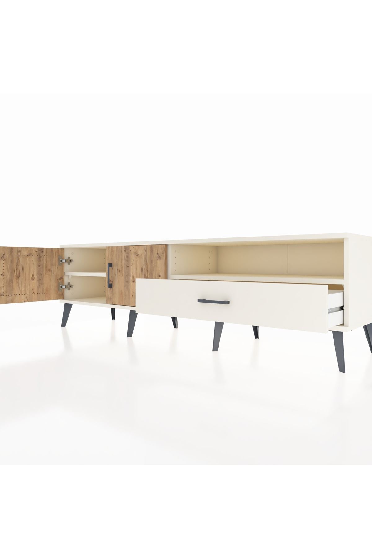 Hyperion TV Ünitesi 2 Raflı Tek Çekmeceli 2 Kapaklı 176x44x51 Aytaşı-Çam/Aytaşı