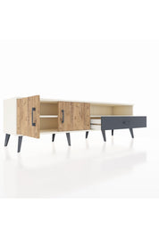 Hyperion TV Ünitesi 2 Raflı Tek Çekmeceli 2 Kapaklı 176x44x51 Aytaşı-Çam/Antrasit