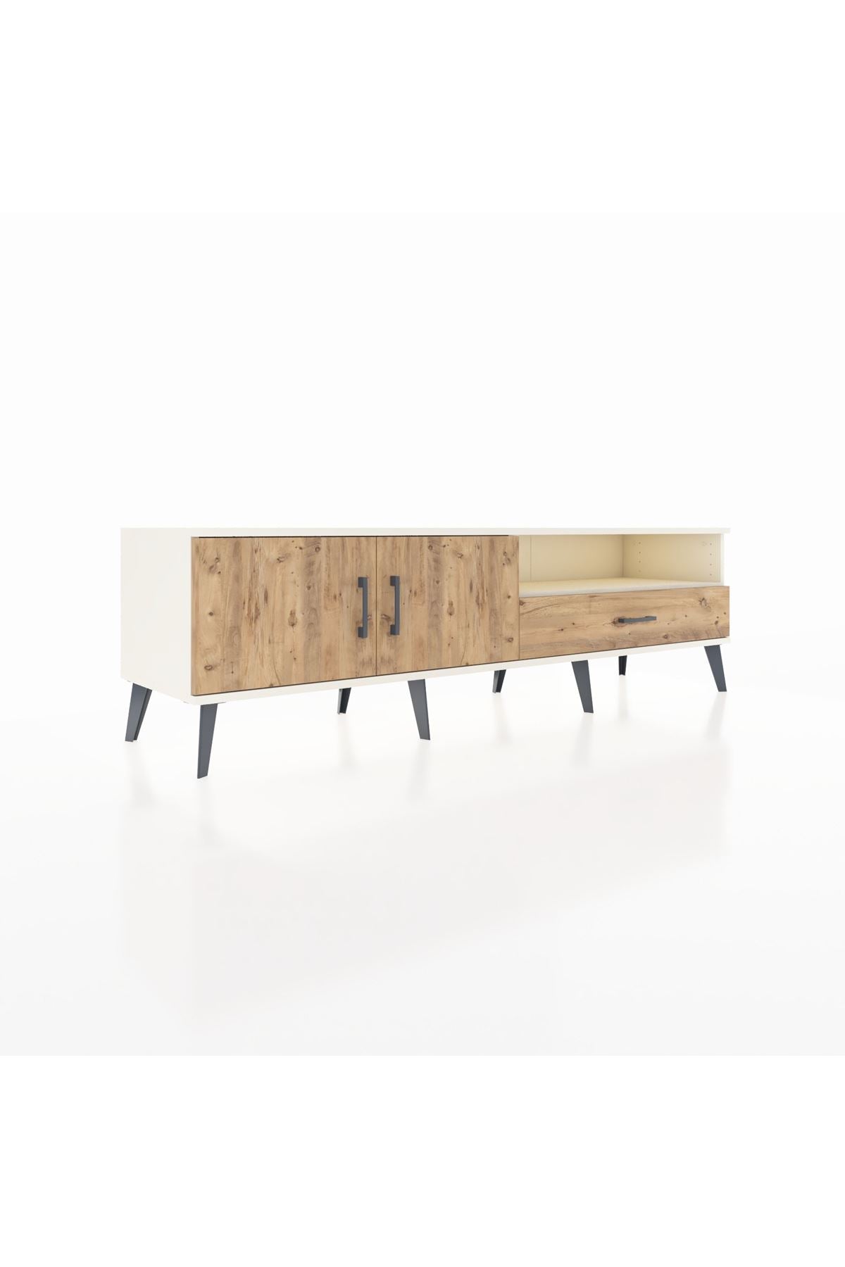 Hyperion TV Ünitesi 2 Raflı Tek Çekmeceli 2 Kapaklı 176x44x51 Aytaşı-Çam/Çam