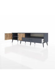 Hyperion TV Ünitesi 2 Raflı Tek Çekmeceli 2 Kapaklı 176x44x51 Antrasit-Çam/Antrasit