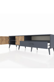 Hyperion TV Ünitesi 2 Raflı Tek Çekmeceli 2 Kapaklı 176x44x51 Antrasit-Çam/Antrasit