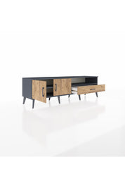 Hyperion TV Ünitesi 2 Raflı Tek Çekmeceli 2 Kapaklı 176x44x51 Antrasit-Çam/Çam
