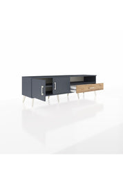 Hyperion TV Ünitesi 2 Raflı Tek Çekmeceli 2 Kapaklı 176x44x51 Antrasit-Antrasit/Çam