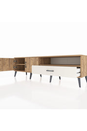 Hyperion TV Ünitesi 2 Raflı Tek Çekmeceli 2 Kapaklı 176x44x51 Çam-Çam/Aytaşı