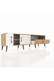 Hyperion TV Ünitesi 2 Raflı Tek Çekmeceli 2 Kapaklı 176x44x51 Çam-Aytaşı/Çam