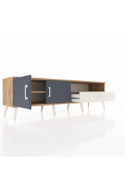 Hyperion TV Ünitesi 2 Raflı Tek Çekmeceli 2 Kapaklı 176x44x51 Çam-Antrasit/Aytaşı