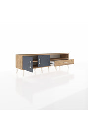 Hyperion TV Ünitesi 2 Raflı Tek Çekmeceli 2 Kapaklı 176x44x51 Çam-Antrasit/Çam