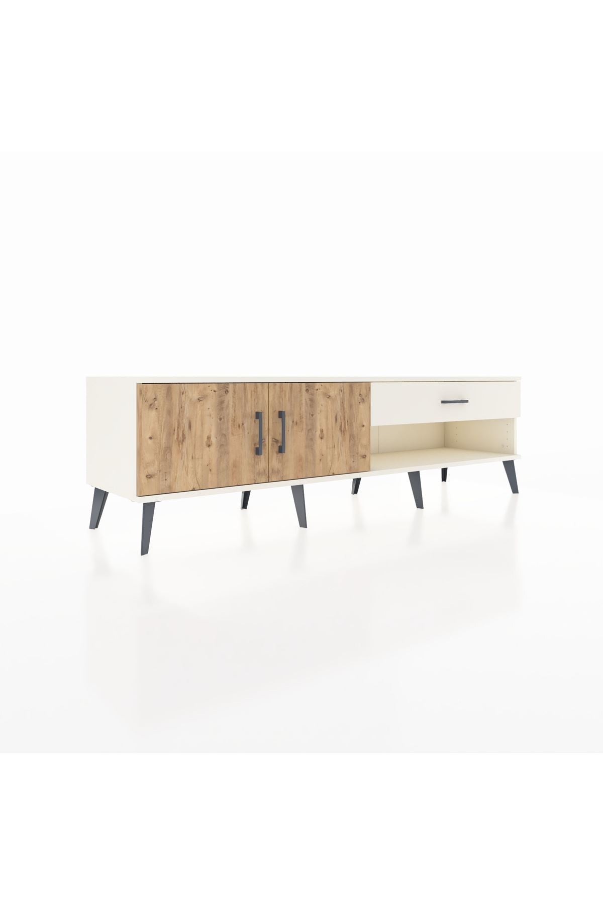 Hyperion TV Ünitesi Tek Raflı Tek Çekmeceli 2 Kapaklı 176x44x51 Aytaşı-Çam/Aytaşı