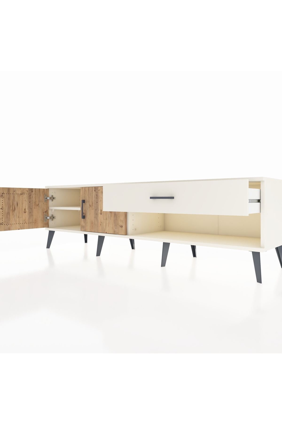 Hyperion TV Ünitesi Tek Raflı Tek Çekmeceli 2 Kapaklı 176x44x51 Aytaşı-Çam/Aytaşı