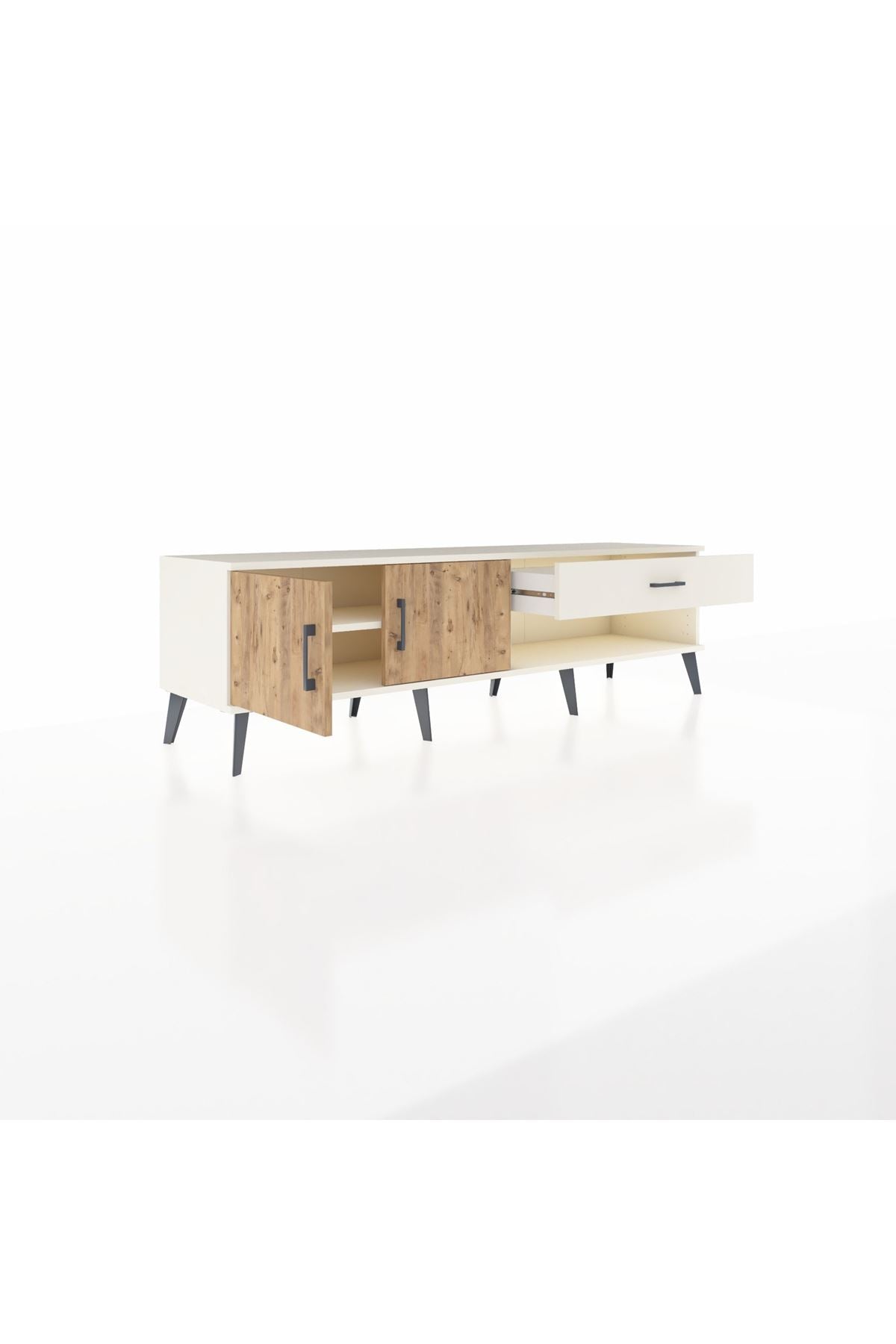 Hyperion TV Ünitesi Tek Raflı Tek Çekmeceli 2 Kapaklı 176x44x51 Aytaşı-Çam/Aytaşı