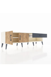 Hyperion TV Ünitesi Tek Raflı Tek Çekmeceli 2 Kapaklı 176x44x51 Aytaşı-Çam/Antrasit