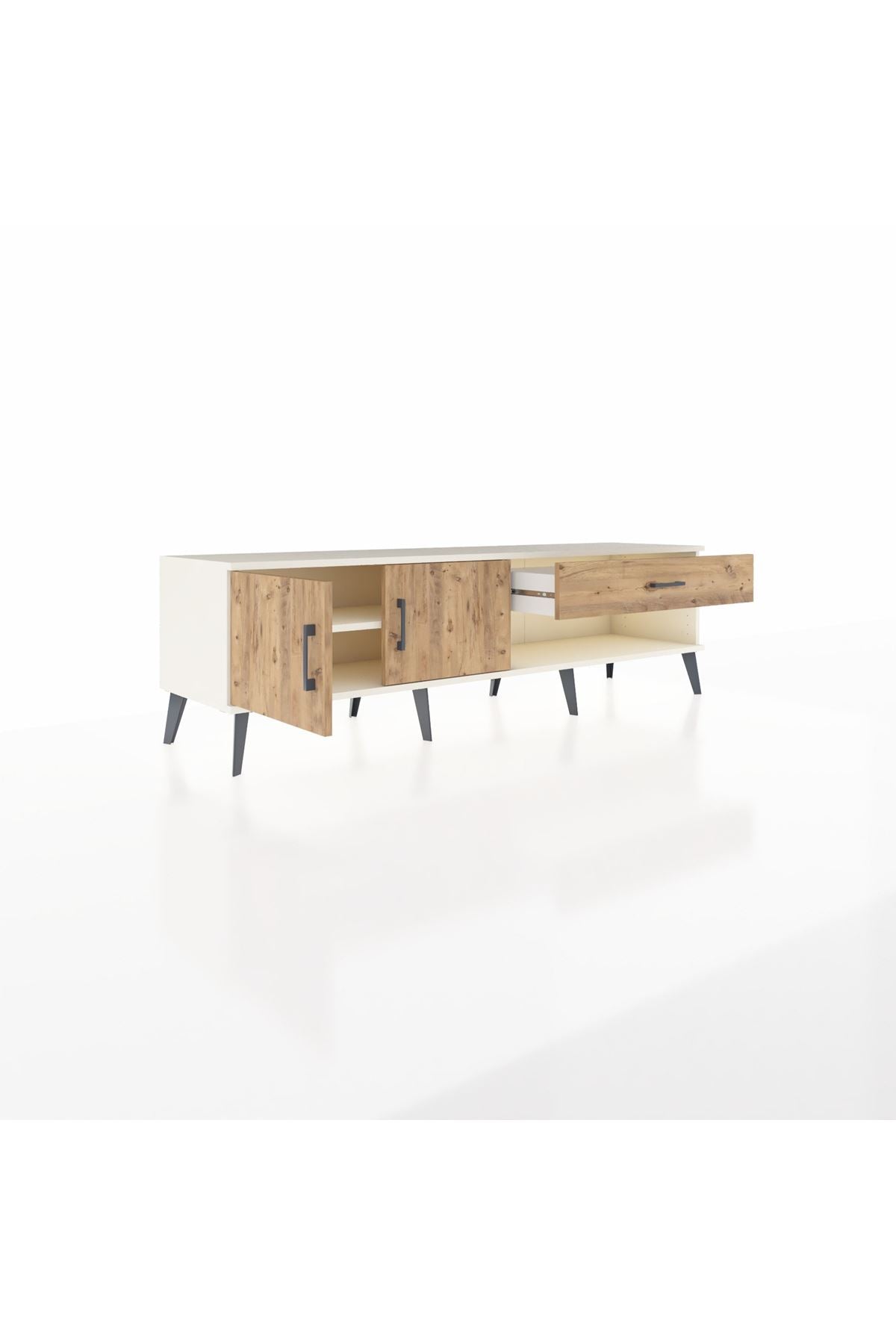 Hyperion TV Ünitesi Tek Raflı Tek Çekmeceli 2 Kapaklı 176x44x51 Aytaşı-Çam/Çam