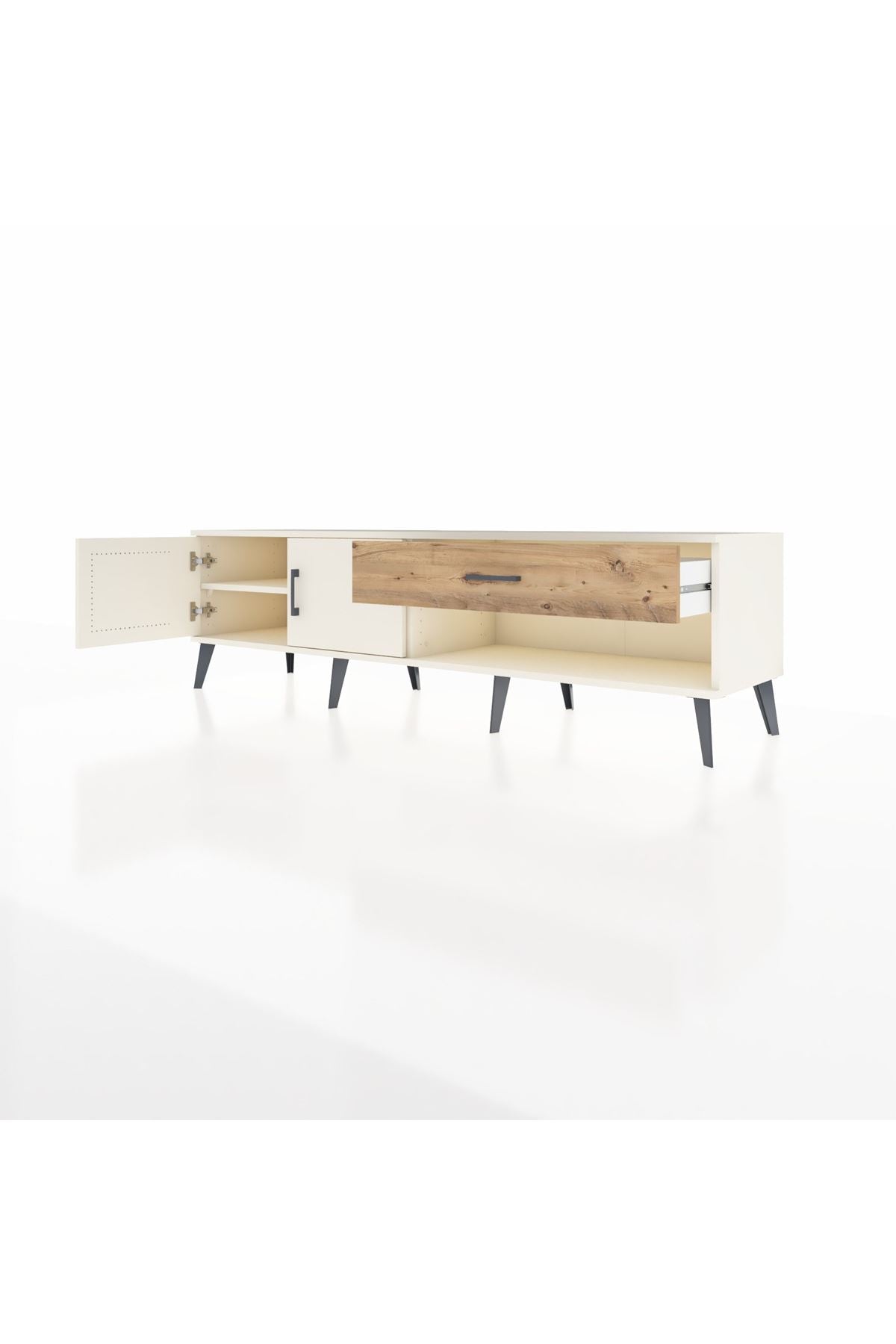 Hyperion TV Ünitesi Tek Raflı Tek Çekmeceli 2 Kapaklı 176x44x51 Aytaşı-Aytaşı/Çam