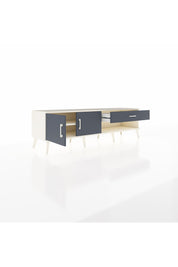 Hyperion TV Ünitesi Tek Raflı Tek Çekmeceli 2 Kapaklı 176x44x51 Aytaşı-Antrasit/Antrasit