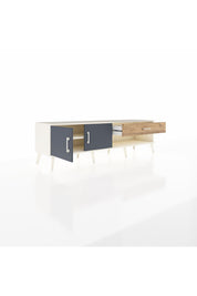 Hyperion TV Ünitesi Tek Raflı Tek Çekmeceli 2 Kapaklı 176x44x51 Aytaşı-Antrasit/Çam