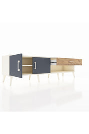 Hyperion TV Ünitesi Tek Raflı Tek Çekmeceli 2 Kapaklı 176x44x51 Aytaşı-Antrasit/Çam