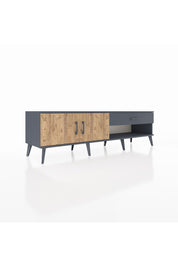 Hyperion TV Ünitesi Tek Raflı Tek Çekmeceli 2 Kapaklı 176x44x51 Antrasit-Çam/Antrasit