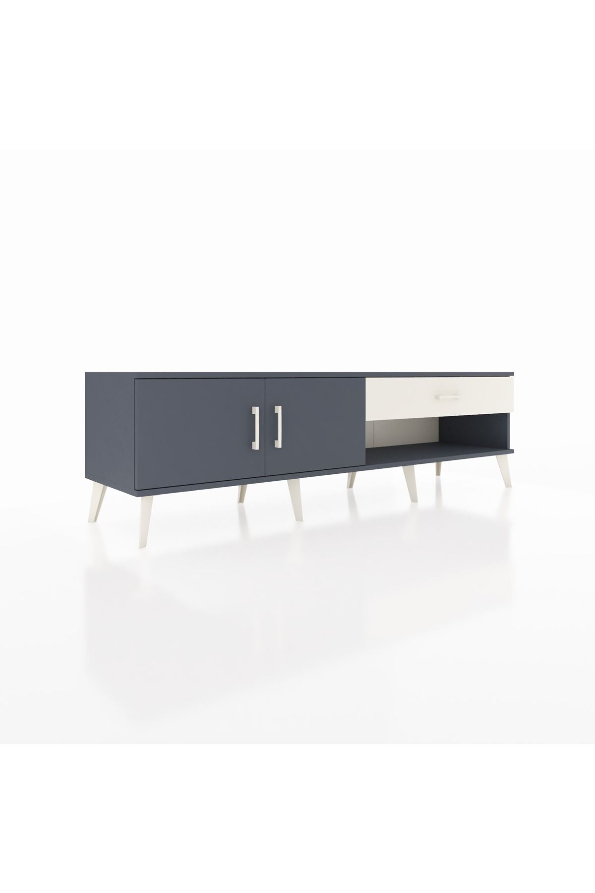 Hyperion TV Ünitesi Tek Raflı Tek Çekmeceli 2 Kapaklı 176x44x51 Antrasit-Antrasit/Aytaşı