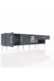 Hyperion TV Ünitesi Tek Raflı Tek Çekmeceli 2 Kapaklı 176x44x51 Antrasit-Antrasit/Antrasit