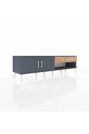 Hyperion TV Ünitesi Tek Raflı Tek Çekmeceli 2 Kapaklı 176x44x51 Antrasit-Antrasit/Çam