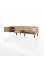 Hyperion TV Ünitesi Tek Raflı Tek Çekmeceli 2 Kapaklı 176x44x51 Çam-Çam/Çam