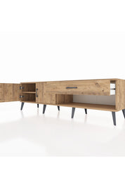 Hyperion TV Ünitesi Tek Raflı Tek Çekmeceli 2 Kapaklı 176x44x51 Çam-Çam/Çam