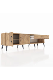 Hyperion TV Ünitesi Tek Raflı Tek Çekmeceli 2 Kapaklı 176x44x51 Çam-Çam/Çam